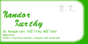 nandor kurthy business card