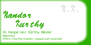 nandor kurthy business card